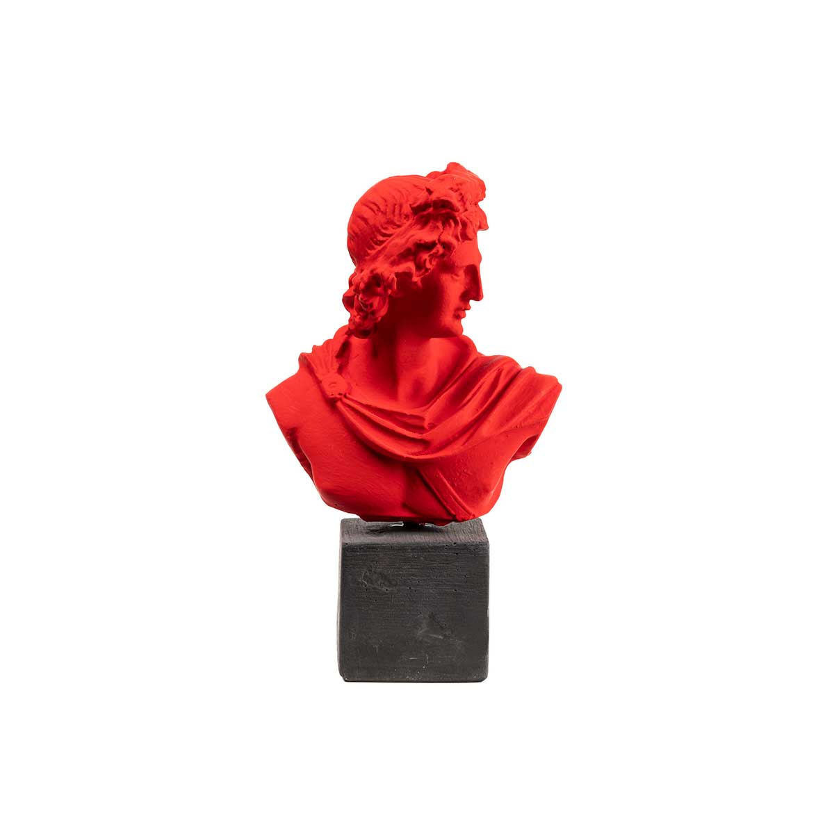 Apollo Bust Statue – Classical Greek Mythology Sculpture — Red