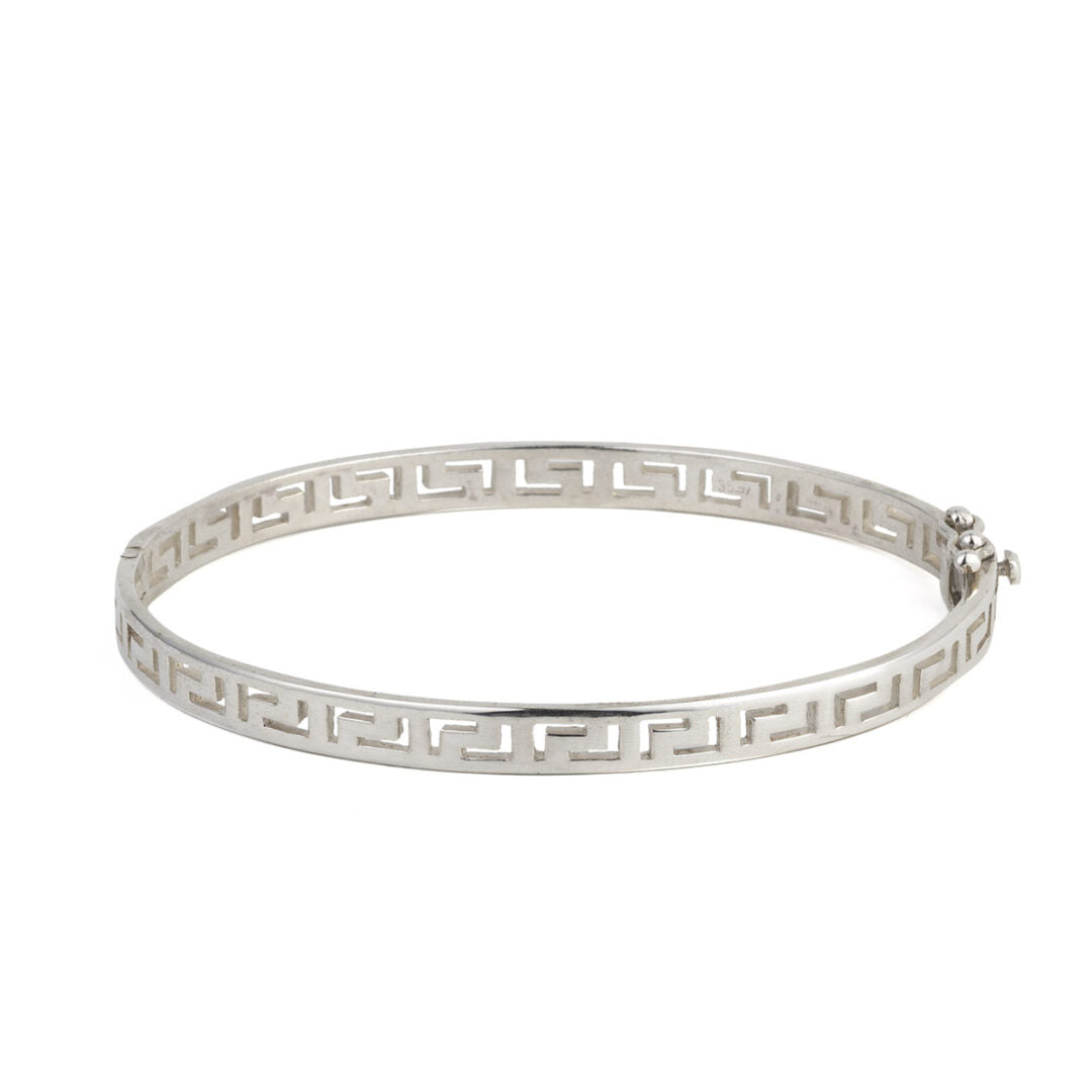 Meander Bangle Bracelet – Sterling Silver and Gold Plated