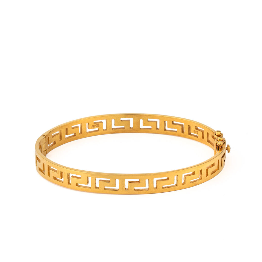 Meander Bangle Bracelet – 925 Sterling Silver and Gold Plated