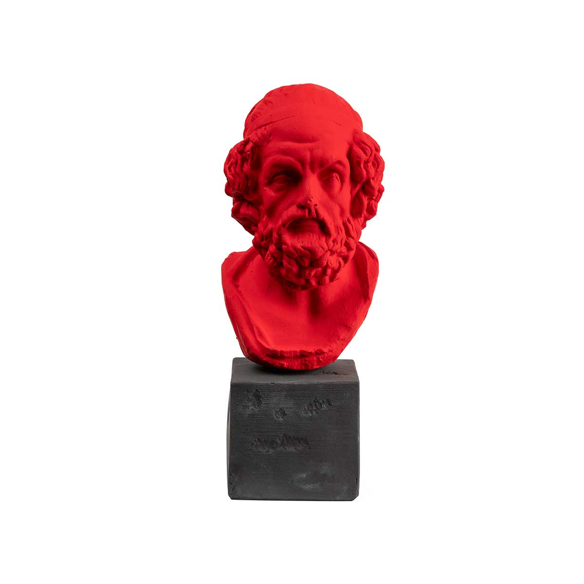 Omiros Bust Statue – Classical Greek Poet Sculpture — Red