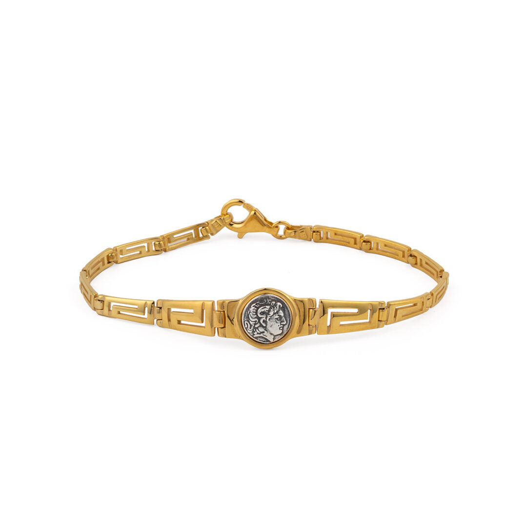 Alexander the Great Coin Link Bracelet