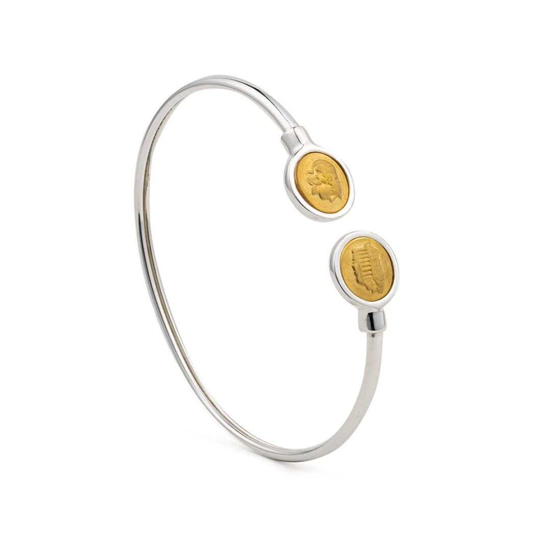 Athena Coin Cuff Bracelet in Sterling Silver