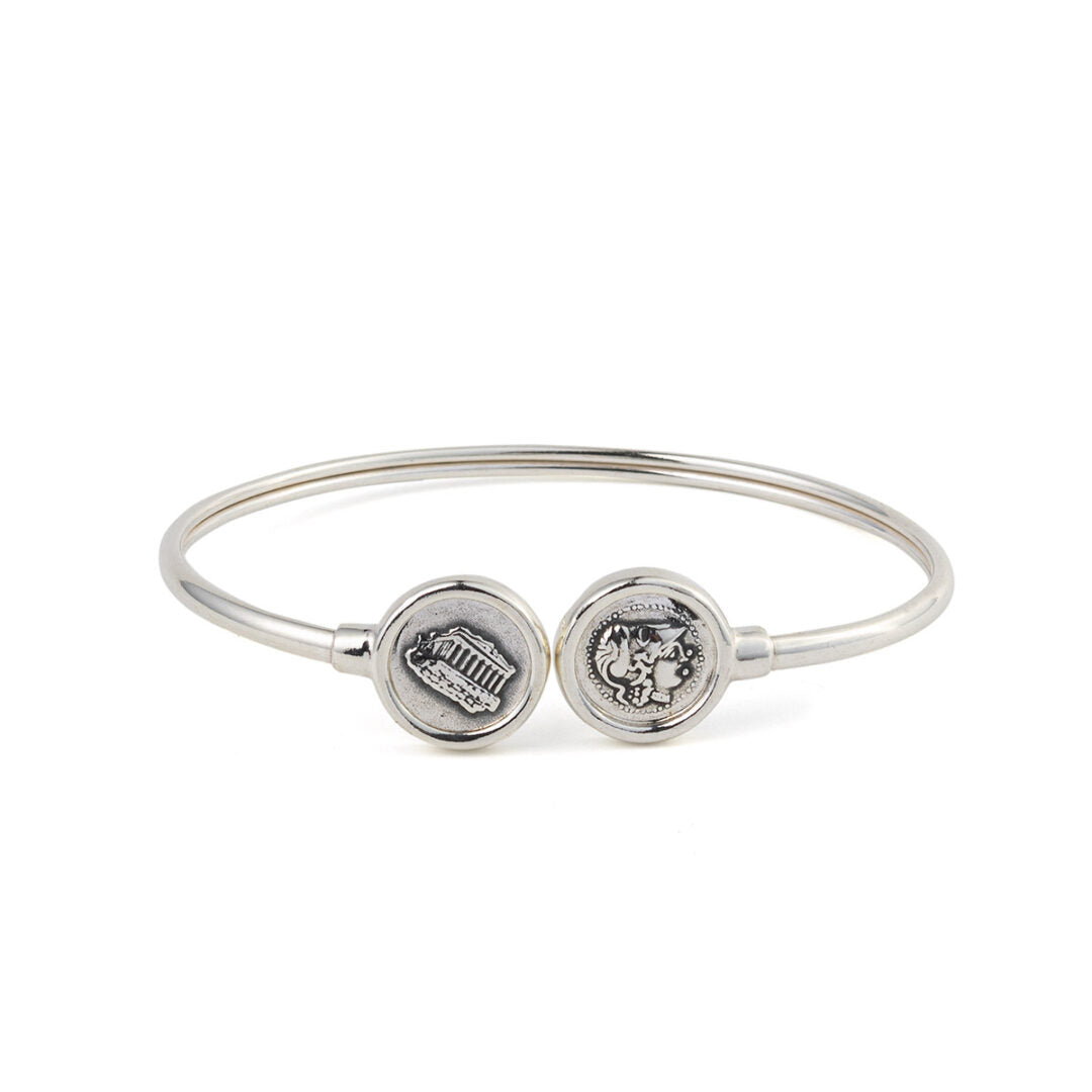 Athena Coin Cuff Bracelet in Sterling Silver