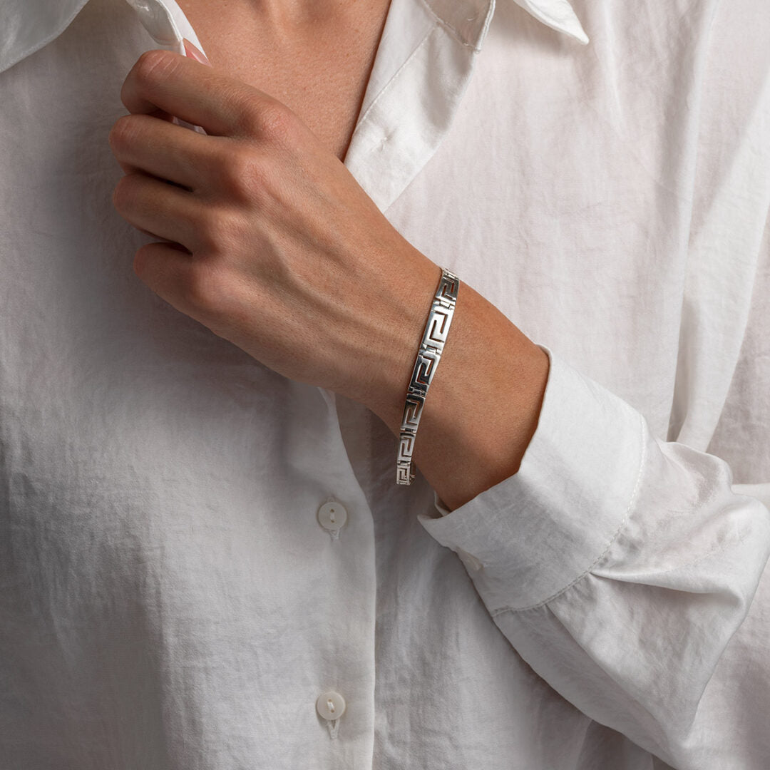 Meander Link Bracelet in Sterling Silver