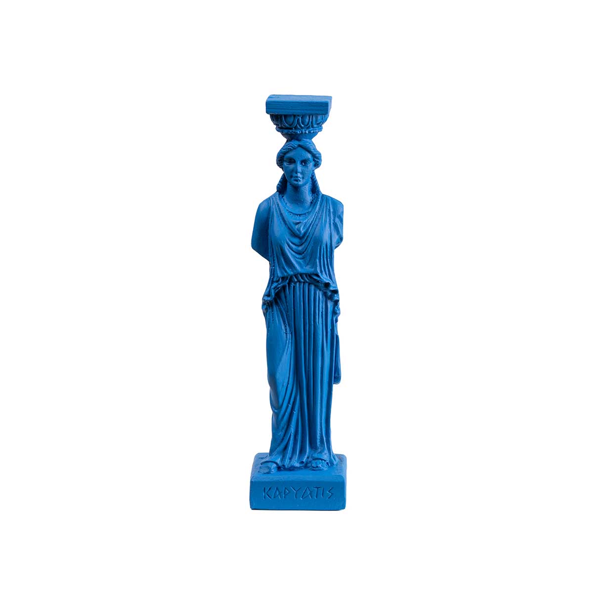 Caryatid Small Statue – Maiden Female Figure – Erechtheion Acropolis of Athens — Blue