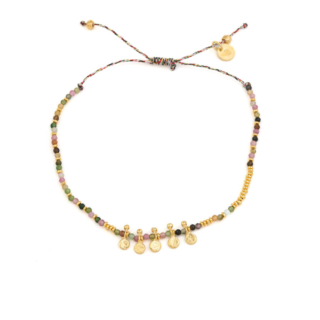 925 Sterling Silver and Gold Plated Bracelet with Tourmalines