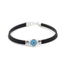 Evil Eye Rubber Bracelet - Sterling Silver — Turquoise