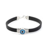 Evil Eye Rubber Bracelet - 925 Sterling Silver — Turquoise