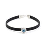 Eye Rubber Bracelet - Sterling Silver — White