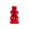 Twin Figurines – Cycladic Art Inspired Sculpture Set — Red