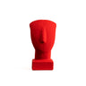 Cycladic Head Figurine – Ancient Aegean Inspired Sculpture — Red
