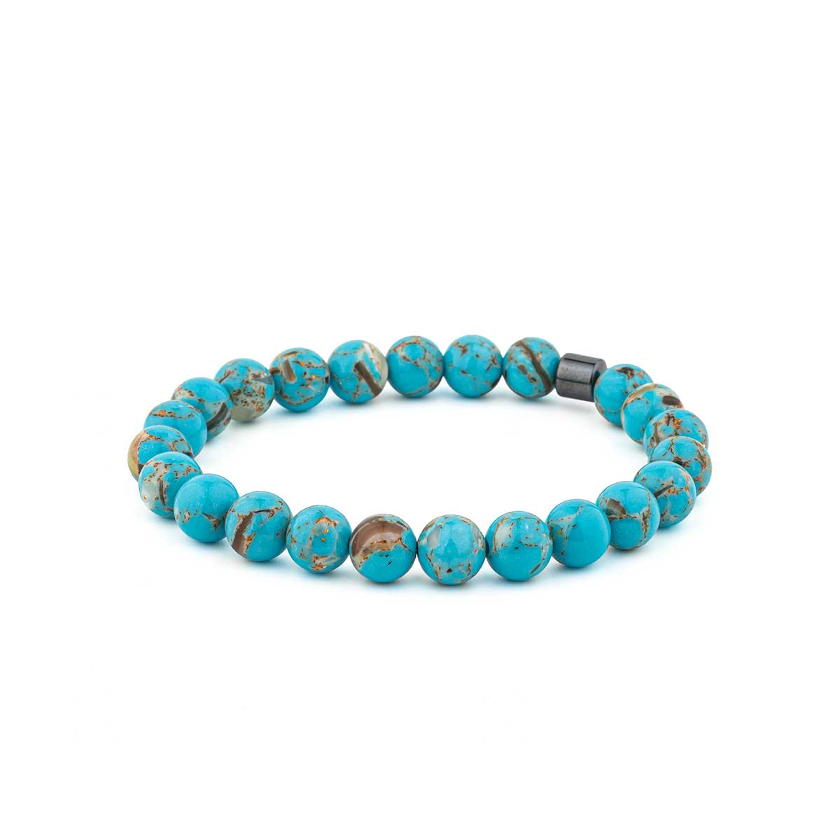 Elastic Hematite and Gemstone Beaded Bracelet