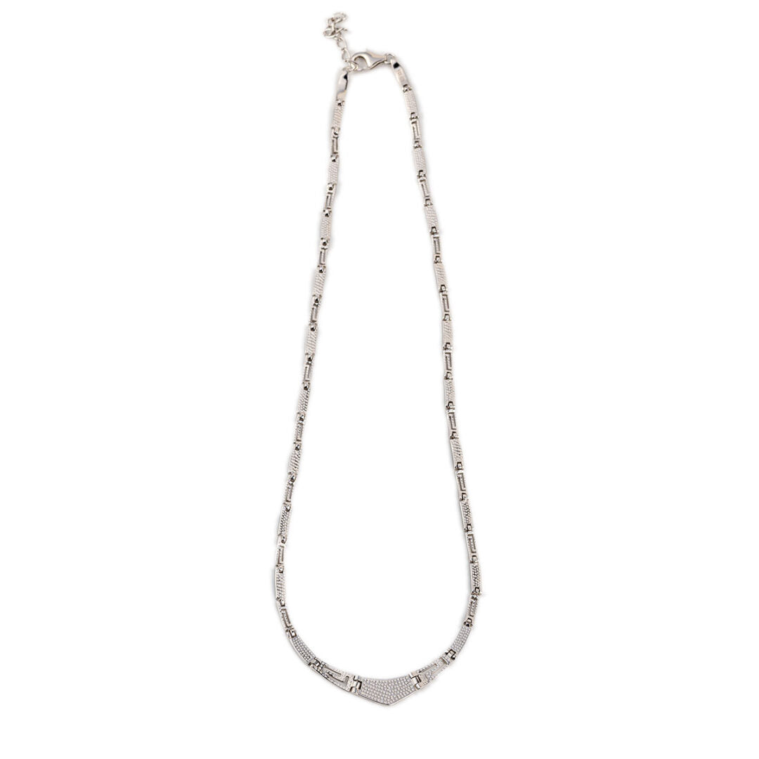 Blue Opal Greek Key Necklace - Sterling Silver
