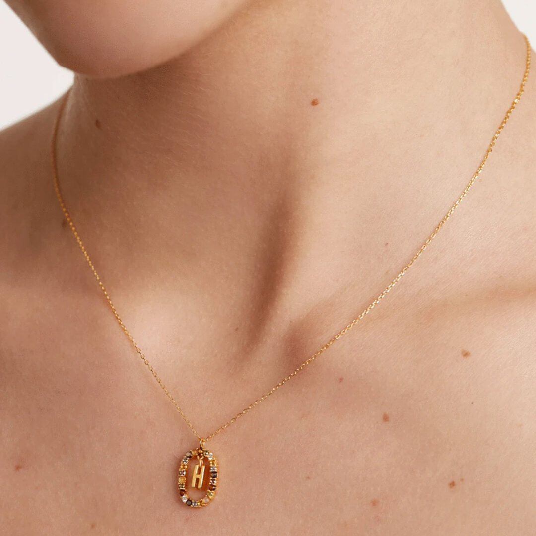 PD Paola Letter H Necklace - 18k Gold plating