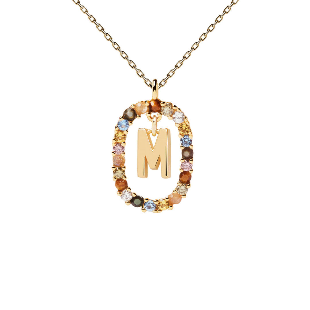 PD Paola Letter M Necklace - 18k Gold plating