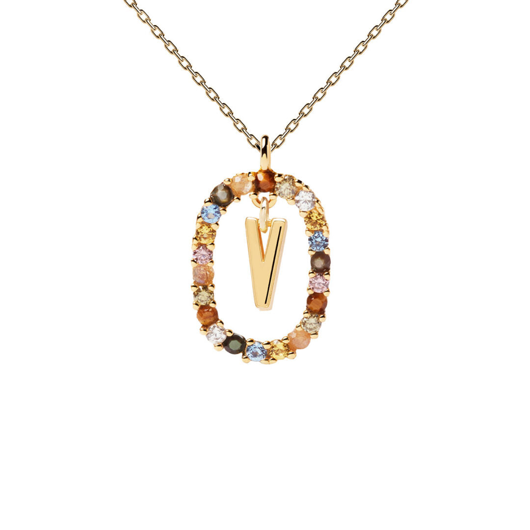 PD Paola Letter V Necklace - 18k Gold plating