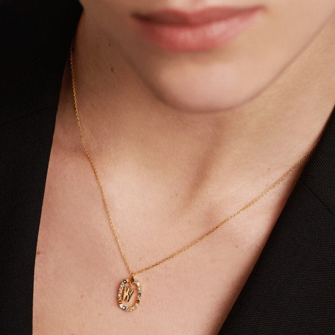 PD Paola Letter W Necklace - 18k Gold plating