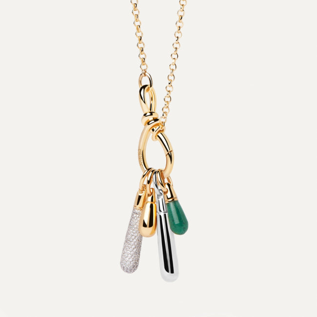 PD PAOLA Green Aventurine Drop Pendant