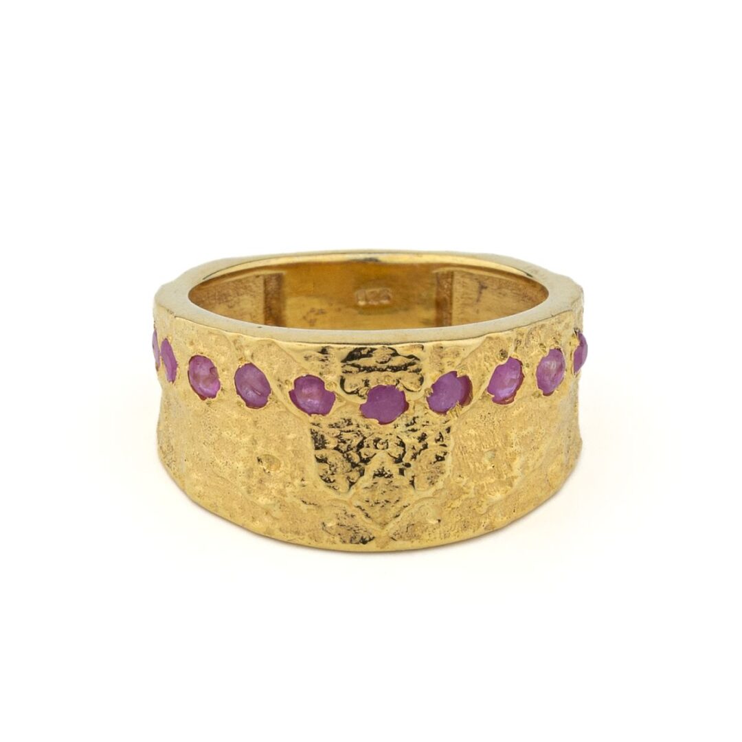 Vintage Ruby Ring – 925 Sterling Silver and Gold Plated