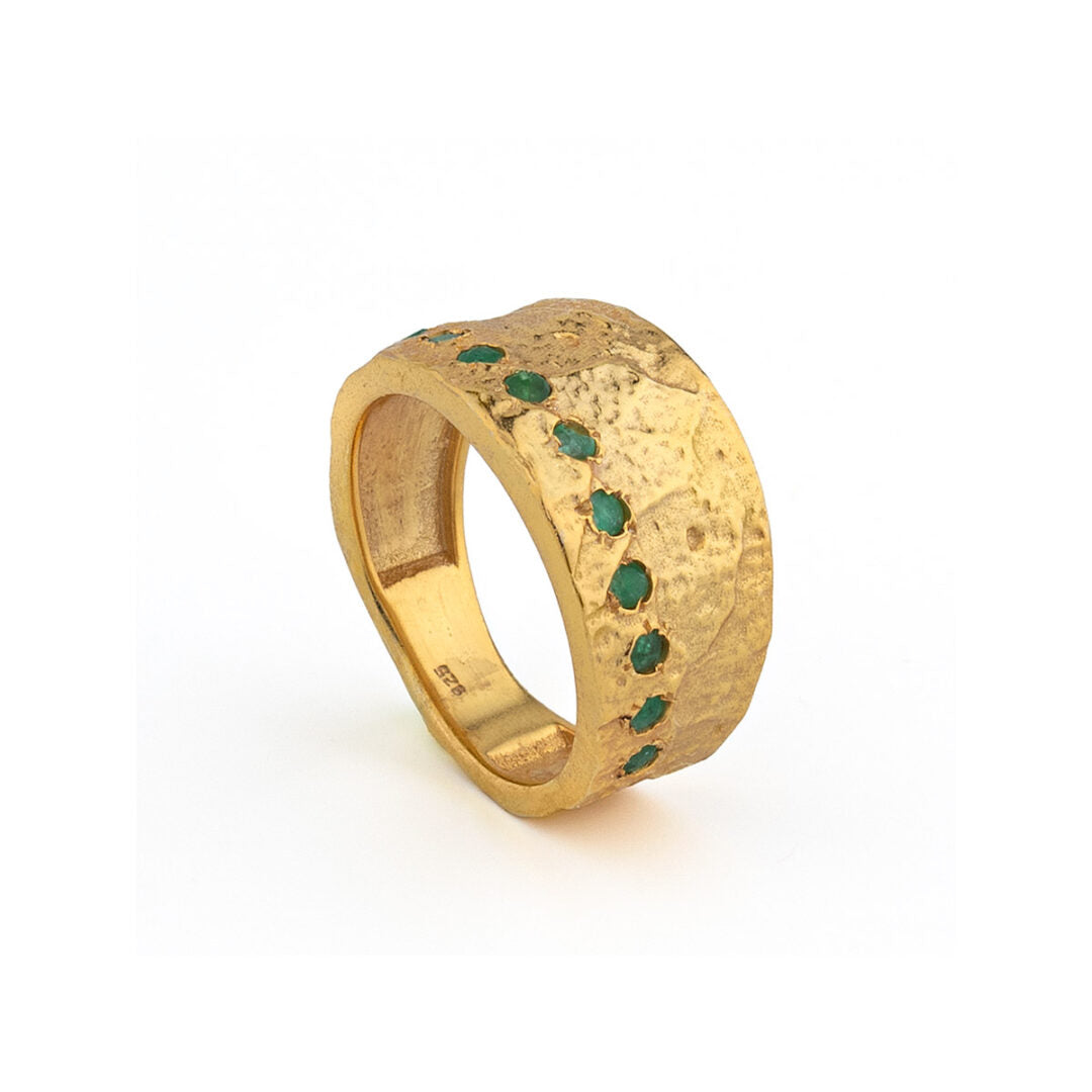 Vintage Emerald Ring – 925 Sterling Silver and Gold Plated