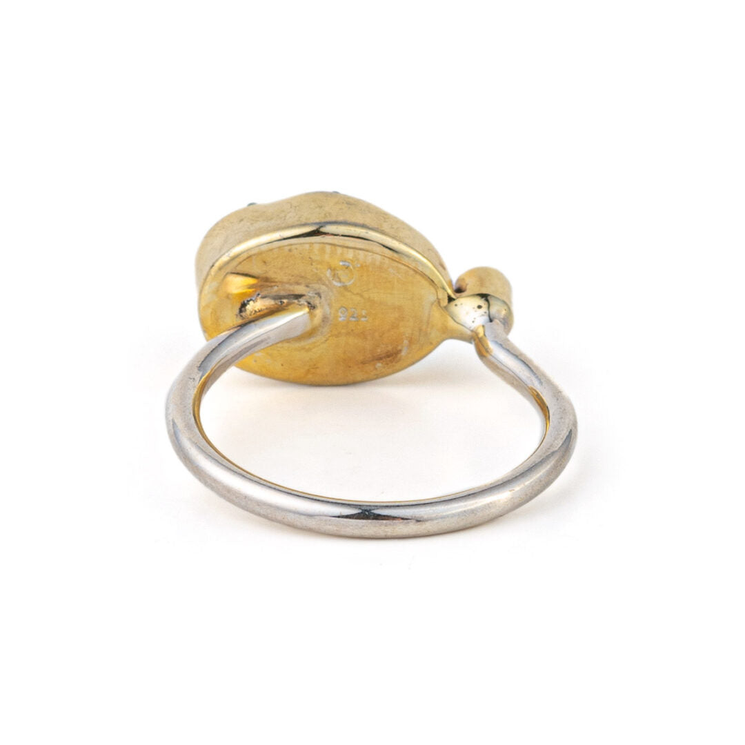 Peridot Gemstone Ring - 925 Sterling Silver and Gold Plated