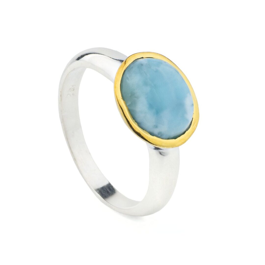 Larimar Ring in 925 Sterling Silver