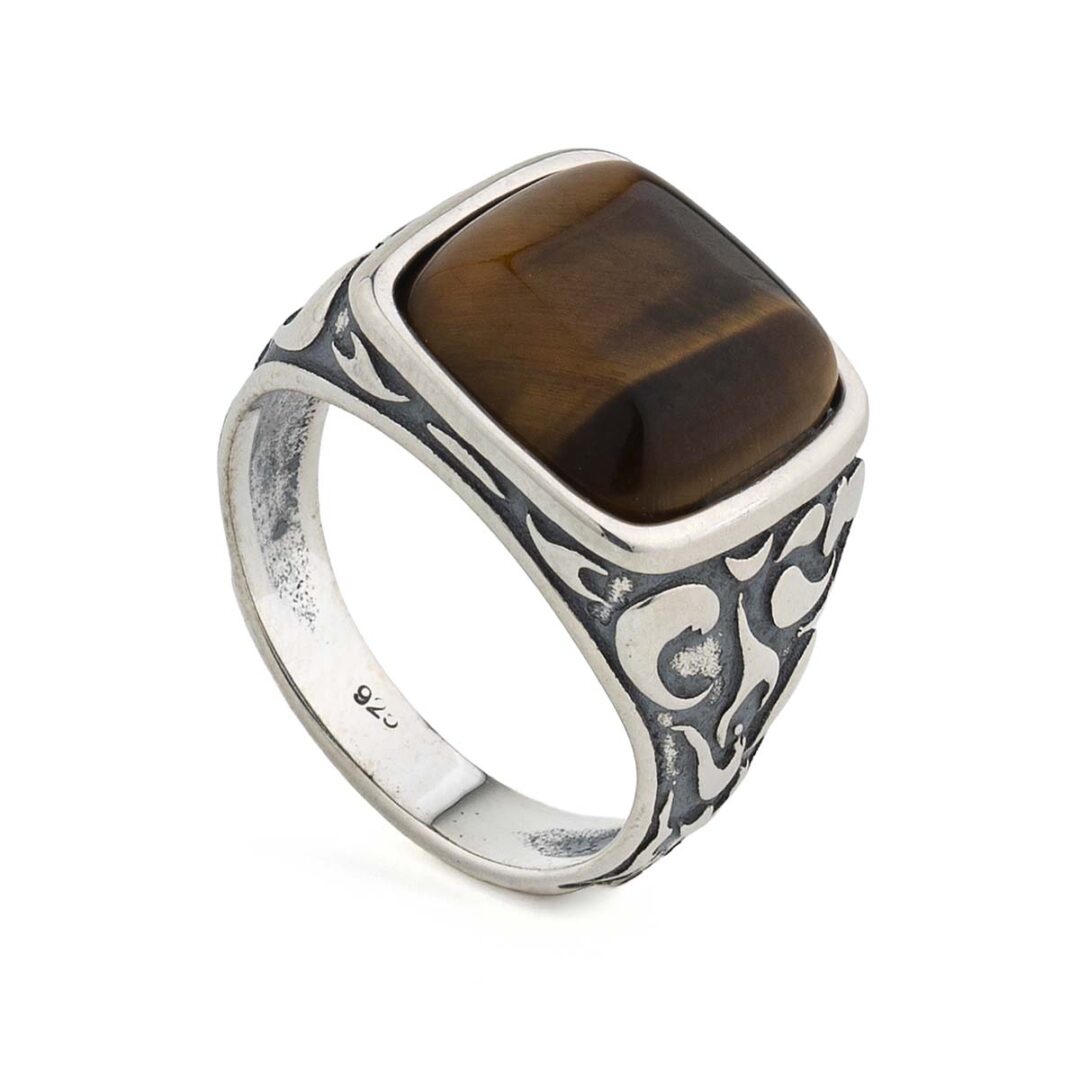 Men’s silver ring with Tiger Eye