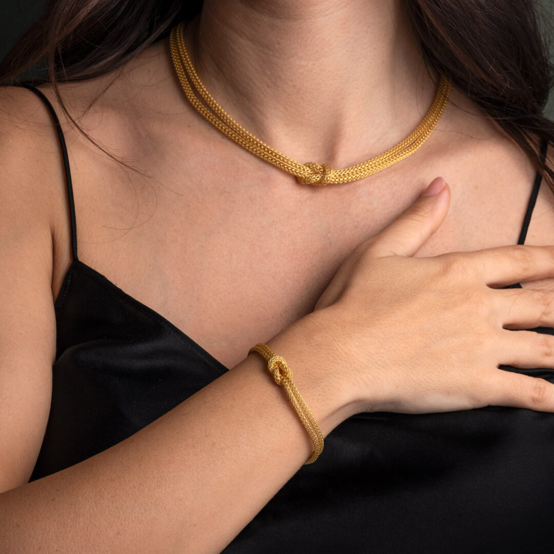 Knot Chain Bracelet - 925 Sterling Silver Gold Plated