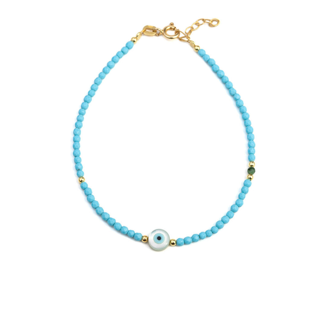 Round Evil Eye Turquoise Bracelet