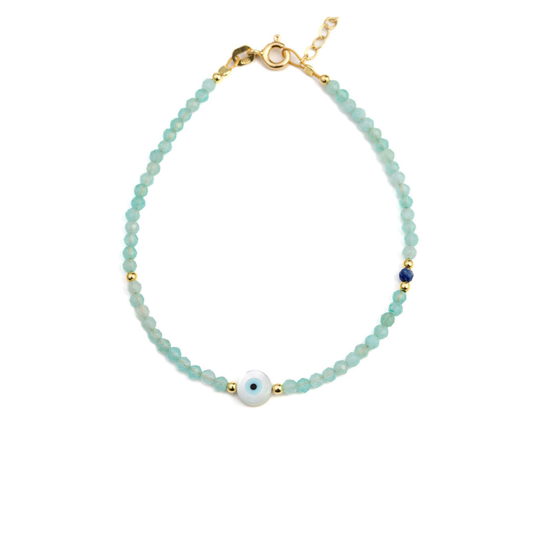 Round Evil Eye Amazonite Bracelet