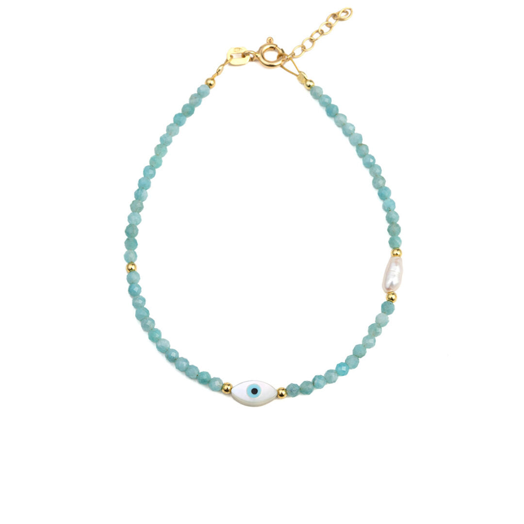 Evil Eye Amazonite Bracelet