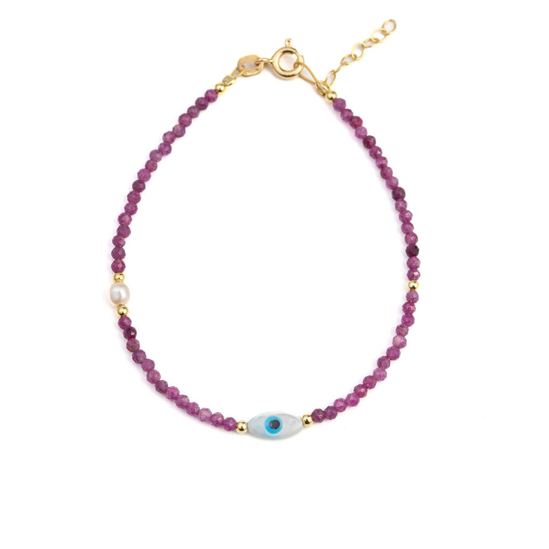 Evil Eye Ruby Bracelet