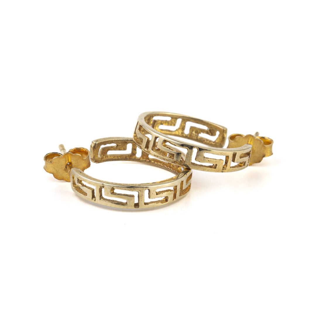 Meander Hoop Earrings - 14K Gold