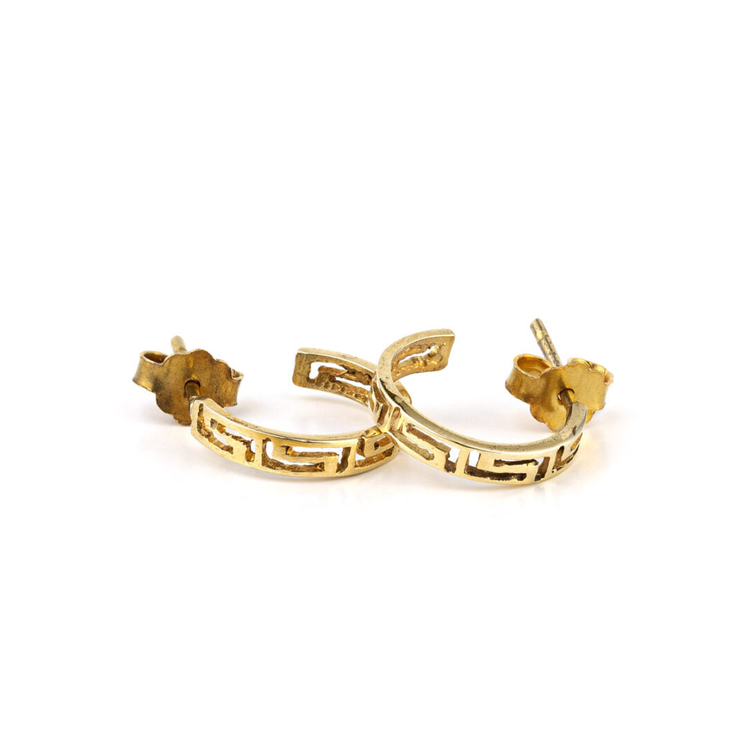 Meander Hoop Earrings - 14K Gold
