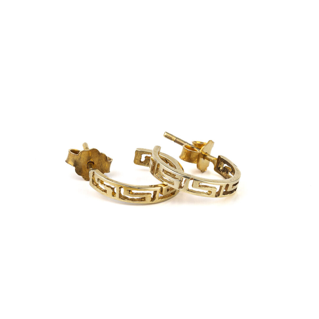 Meander Hoop Earrings - 14K Gold