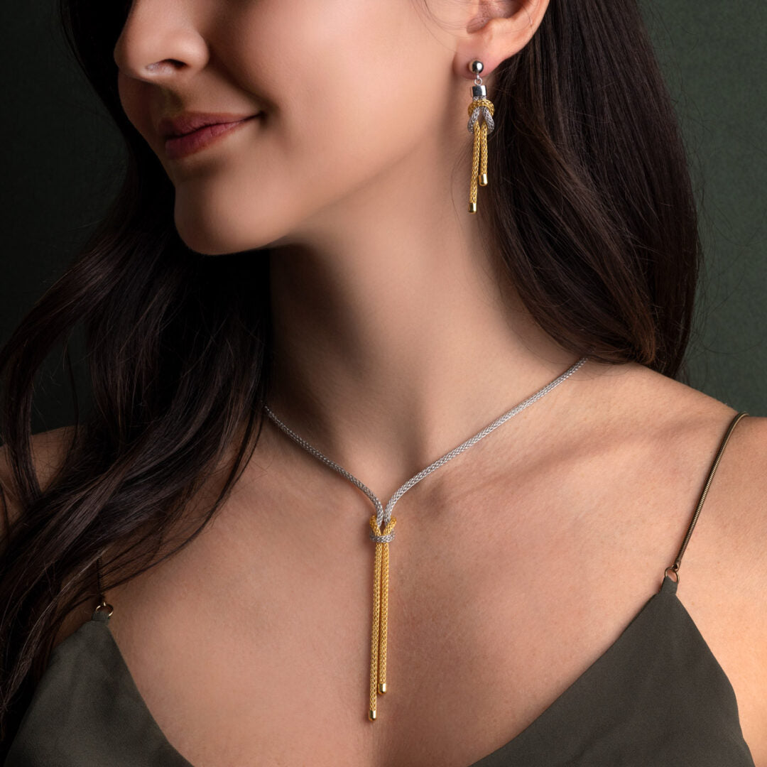 Hercules Knot Chain Necklace - 925 Sterling Silver Gold Plated