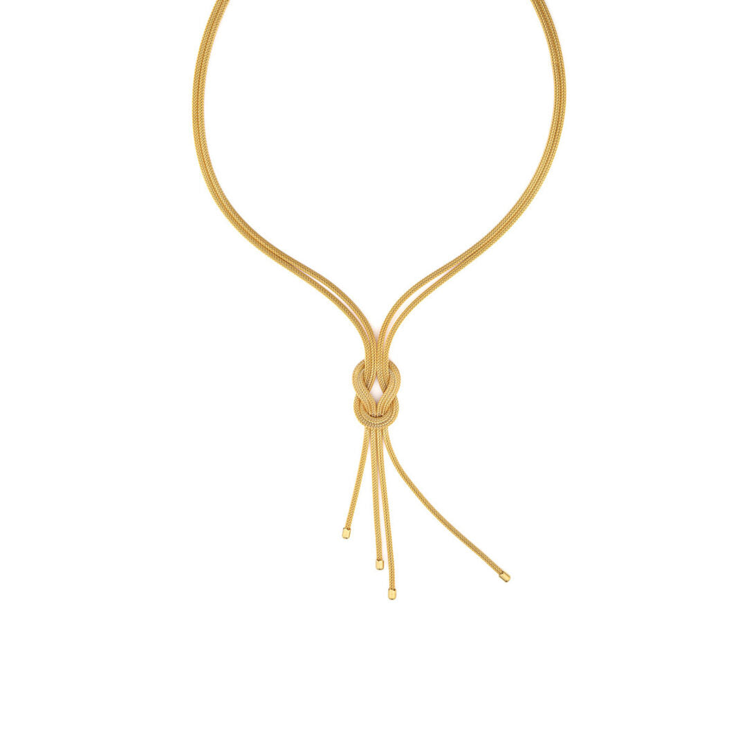 Knot Chain Necklace - 925 Sterling Silver Gold Plated