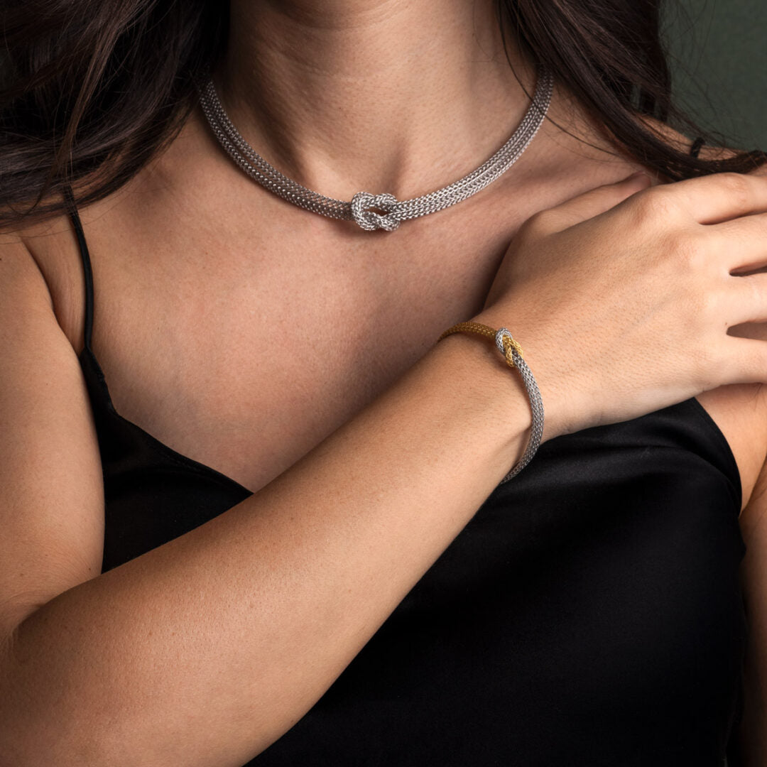 Choker Hercules Knot Chain Necklace - 925 Sterling Silver — Silver