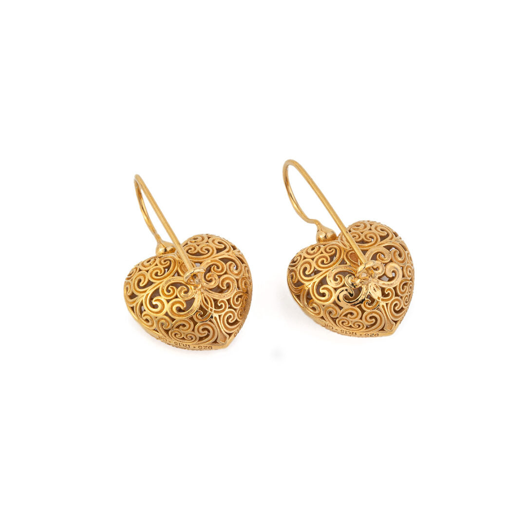 Gerochristo - Kallisto Heart Earrings in Gold Plated Silver