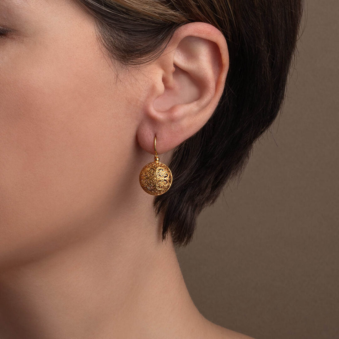 Kallisto Round Earrings in Gold plated silver 925
