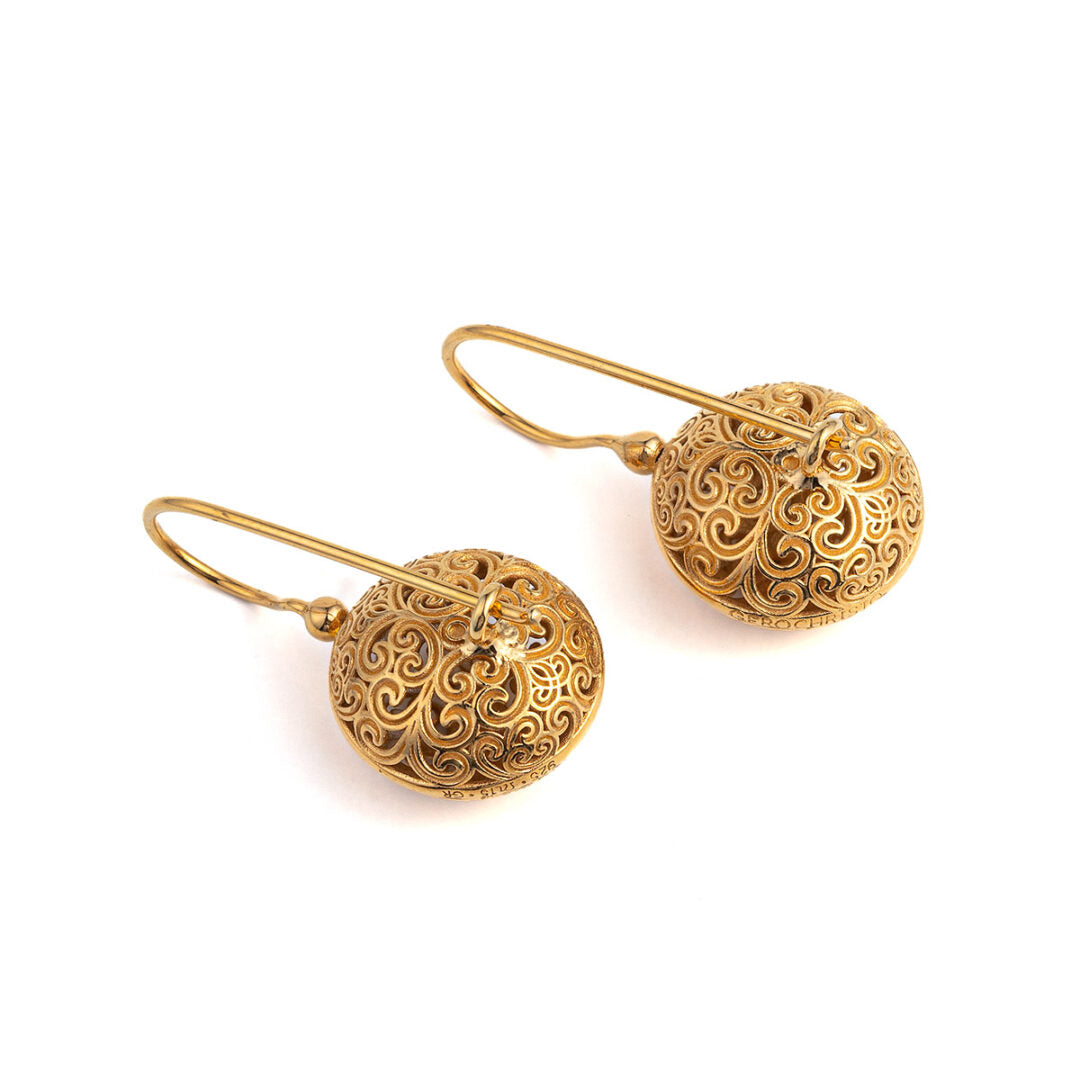 Kallisto Round Earrings in Gold plated silver 925