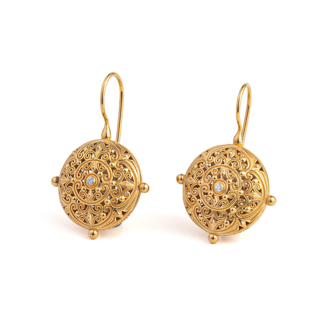 Kallisto Round Earrings Gold plated silver 925