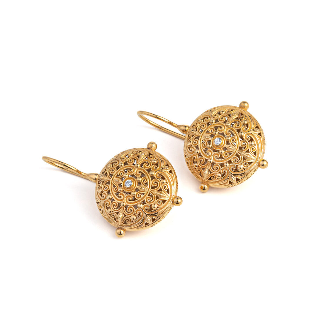 Kallisto Round Earrings Gold plated silver 925