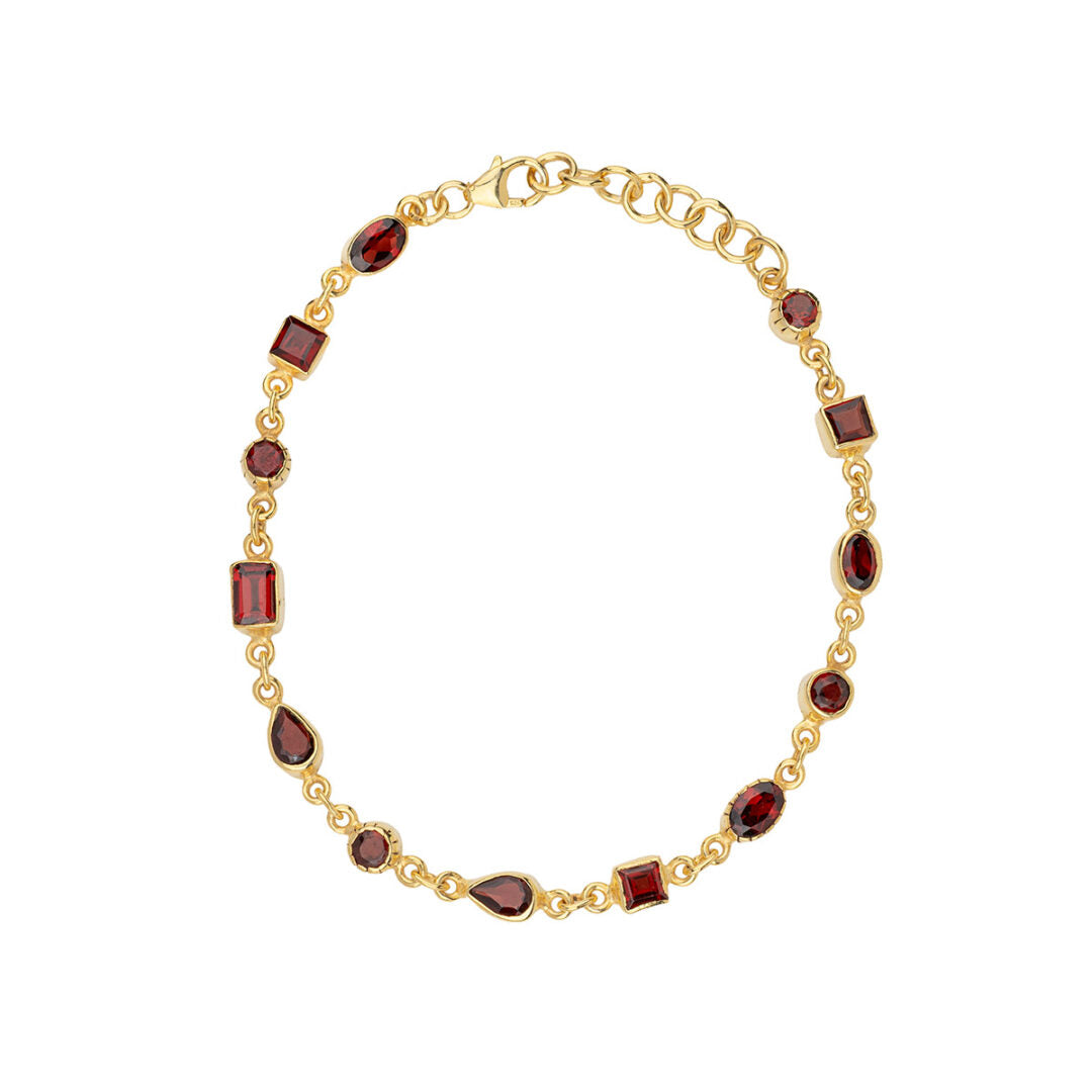 Gemstone Bracelet in 925 Silver Gold Plated