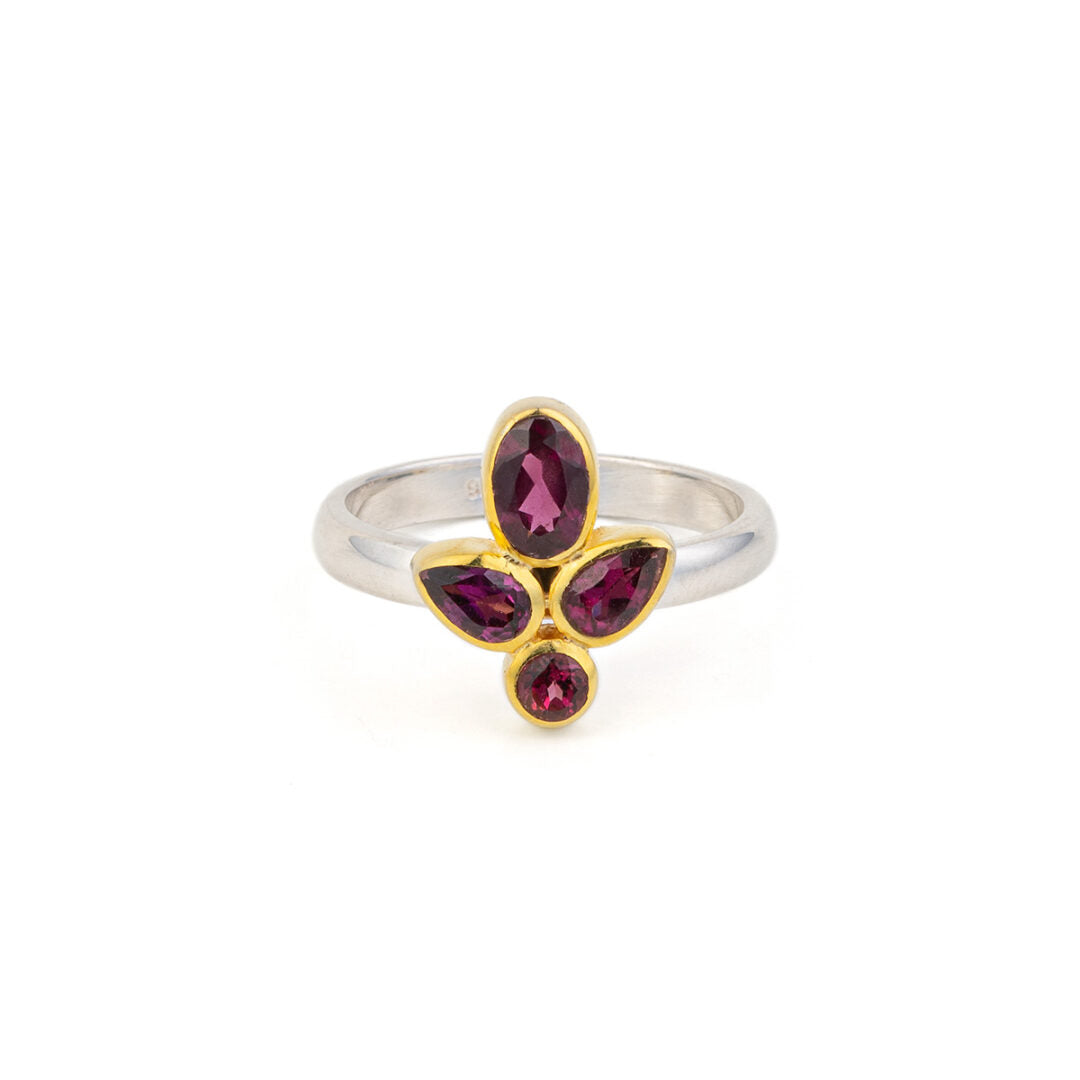 Rodolite Flower Ring