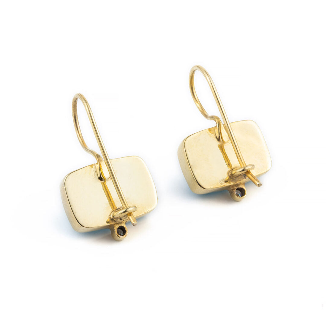 Aqua Apatite Doublet Hook Earrings