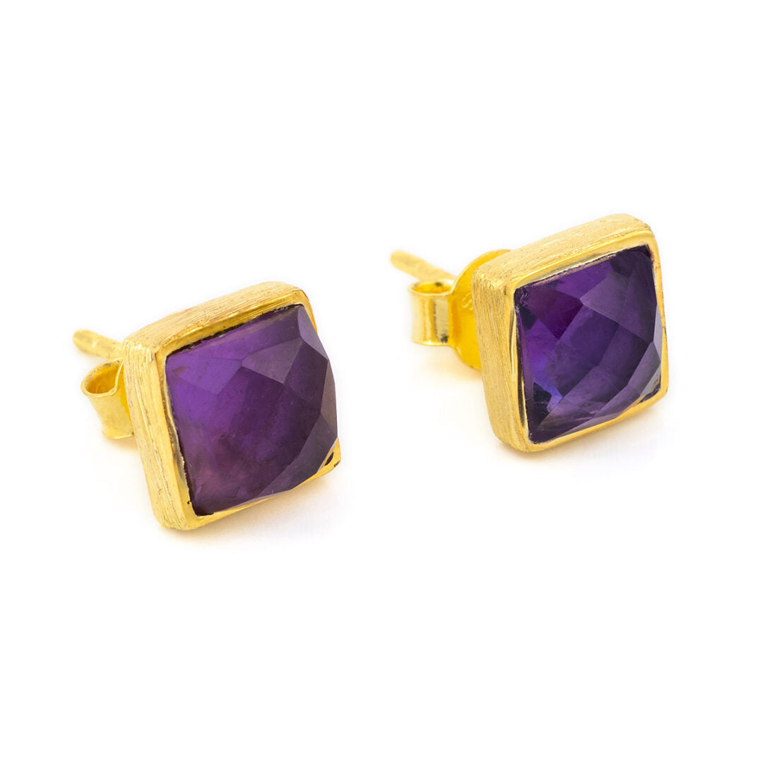 Amethyst Stud Earrings
