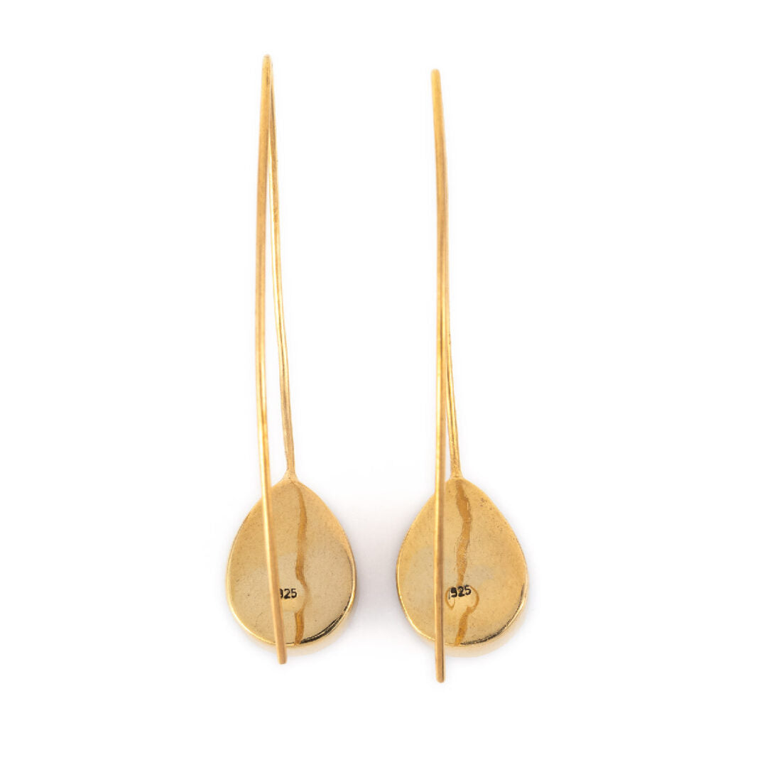 Sterling Silver Gold Plated Apatite Doublet Hook Earrings