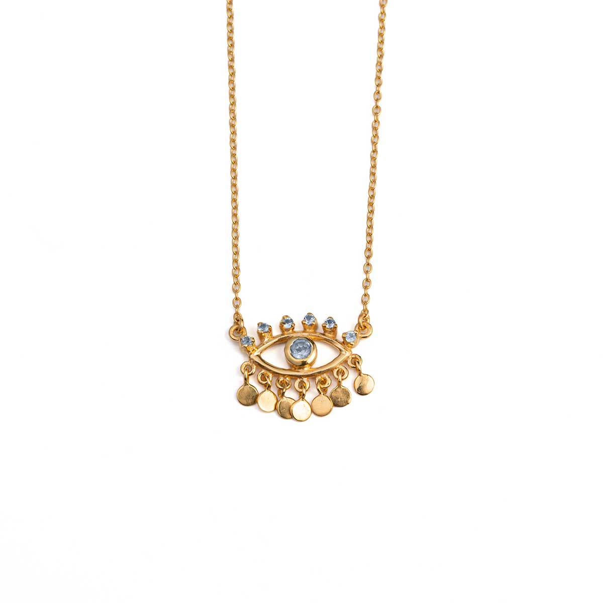Eye Necklace with Blue Topaz
