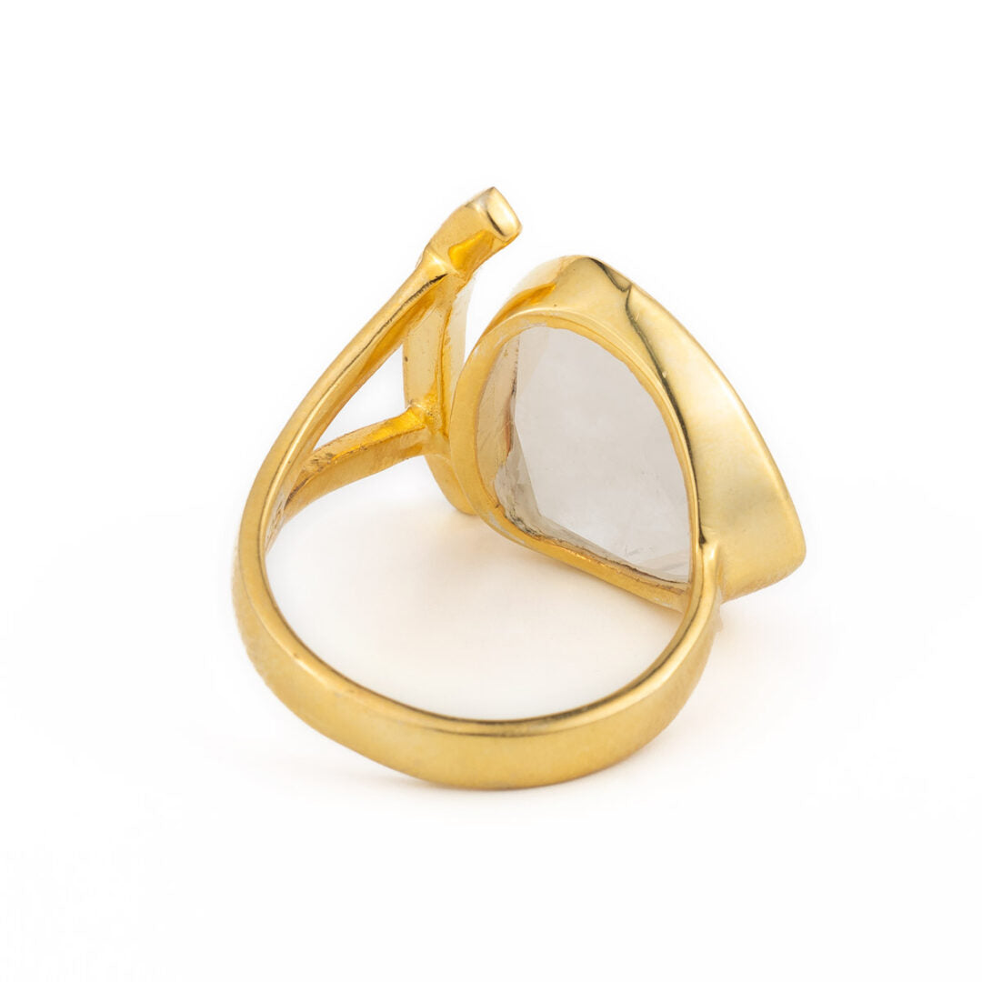 Moonstone Ring - Sterling Silver and Gold Plated